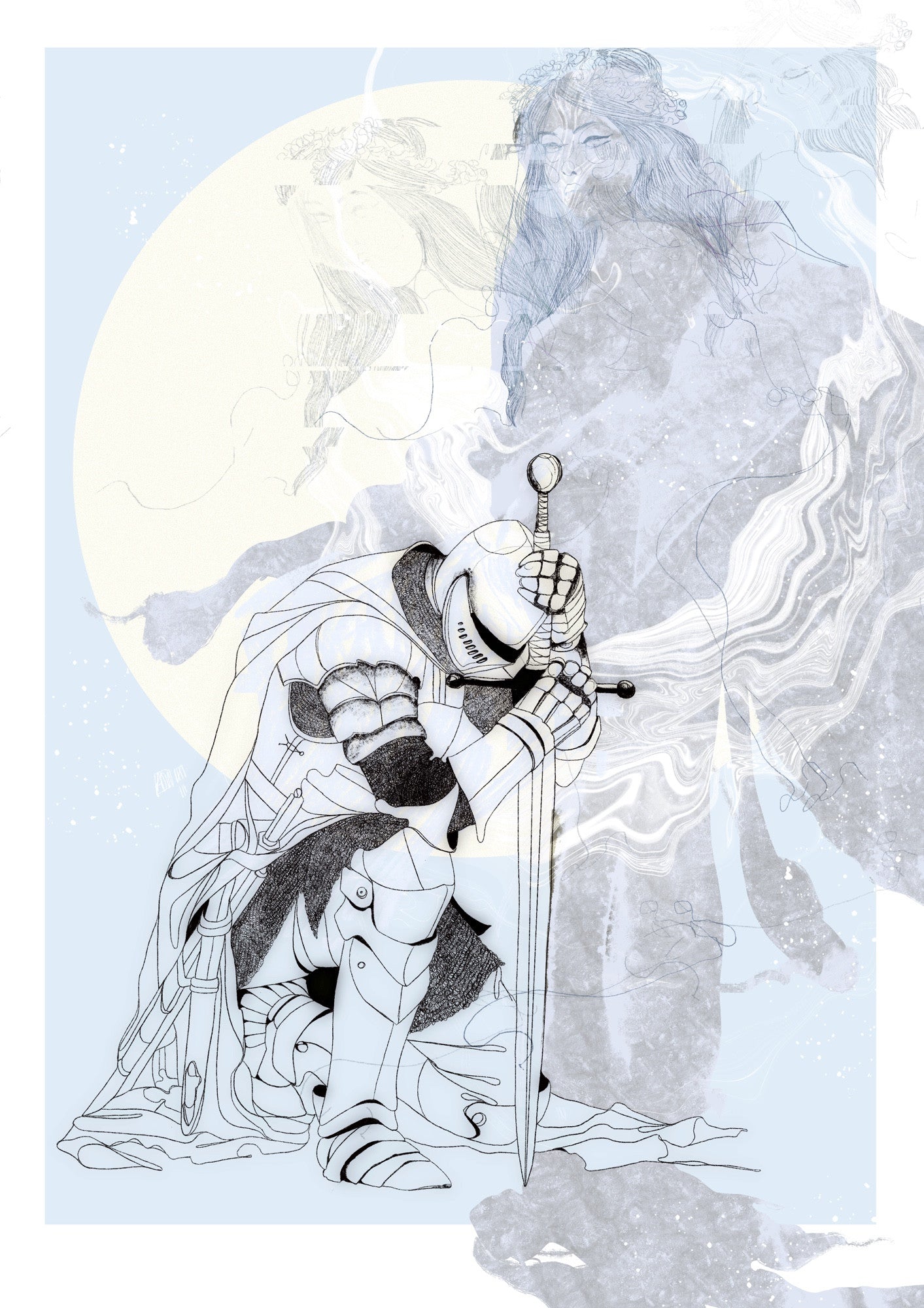 The Knight And The Lover Test Print - Large