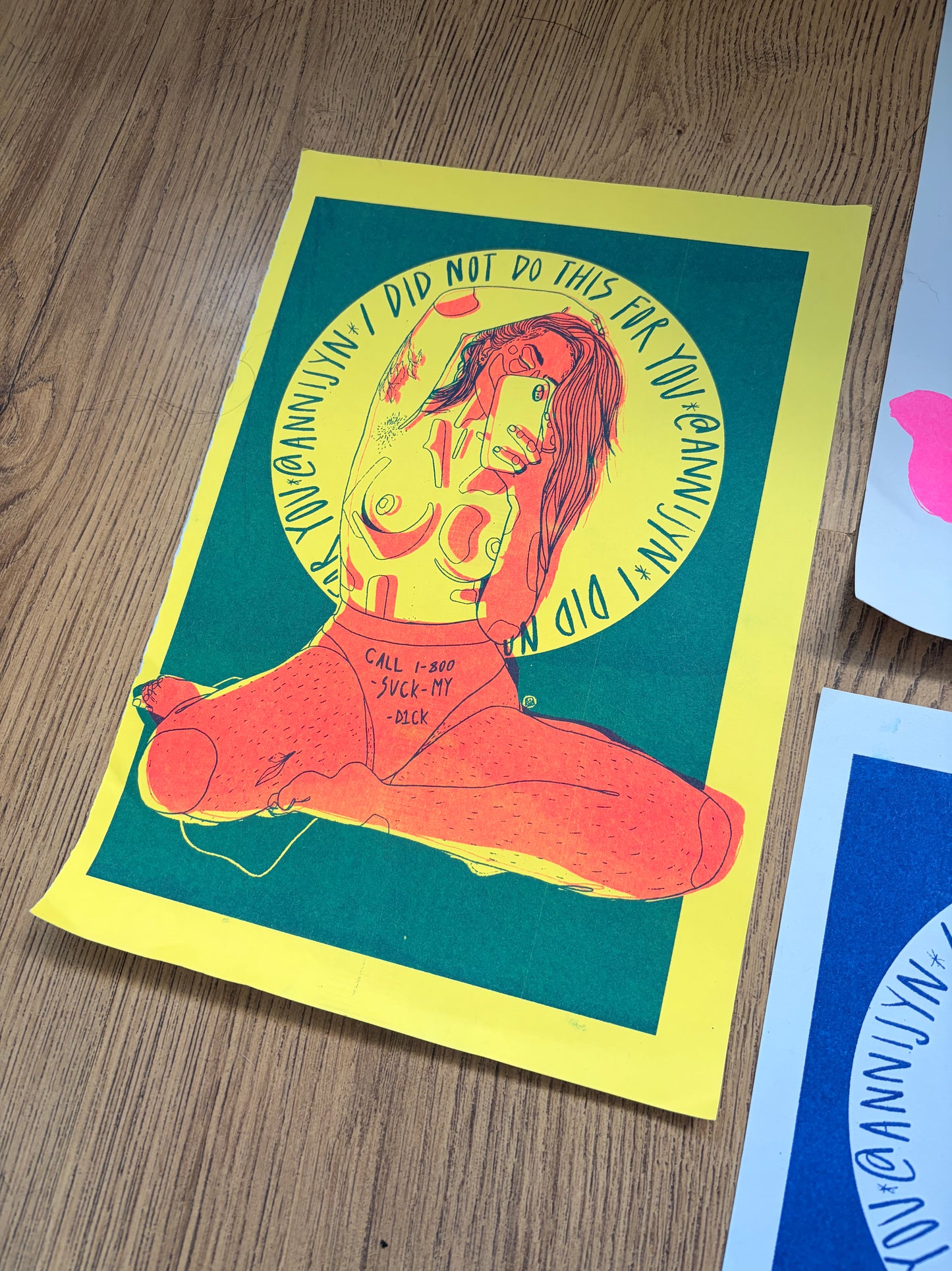 Riso Print Yellow and Green